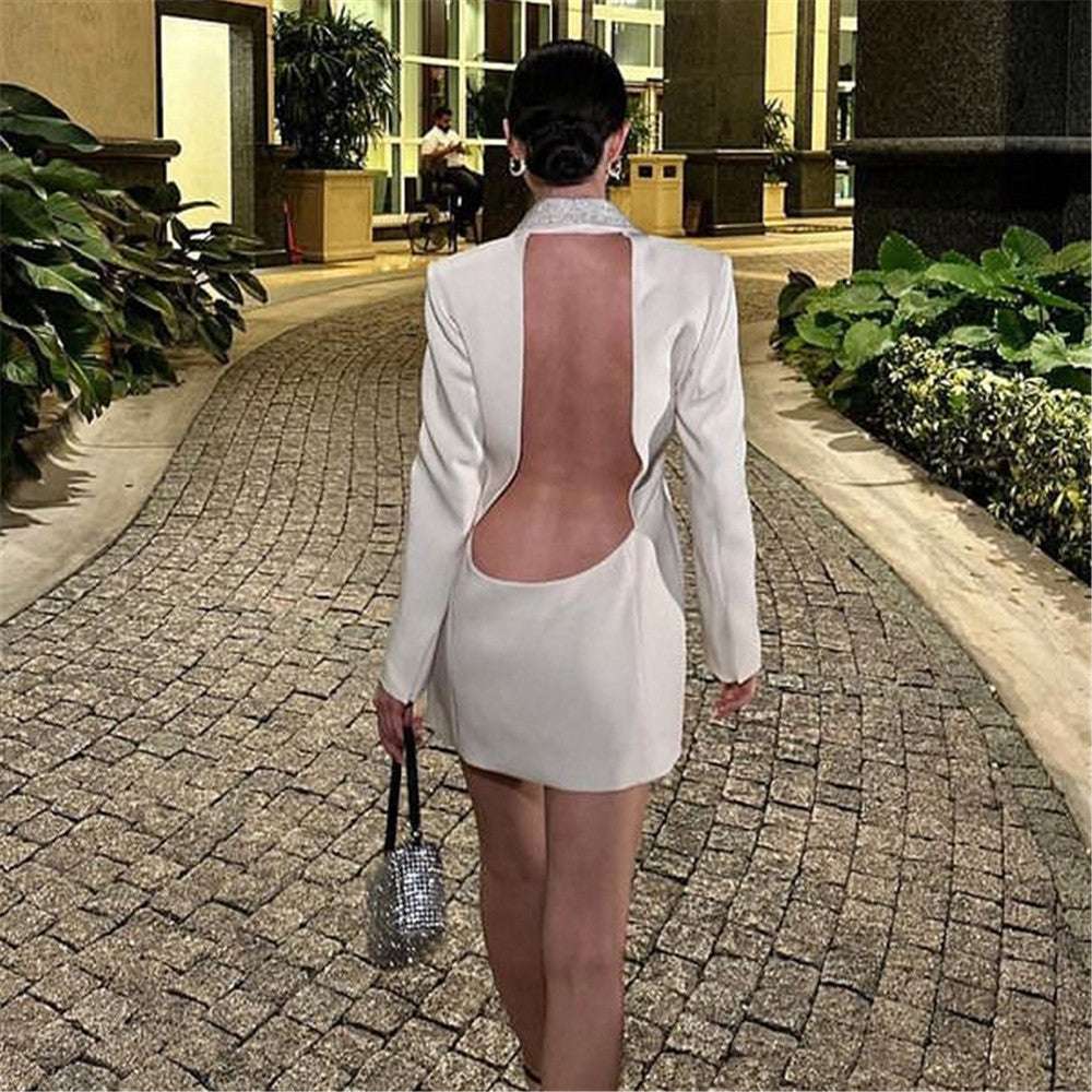 Women's Backless Slimming V-neck Sexy Small Suit