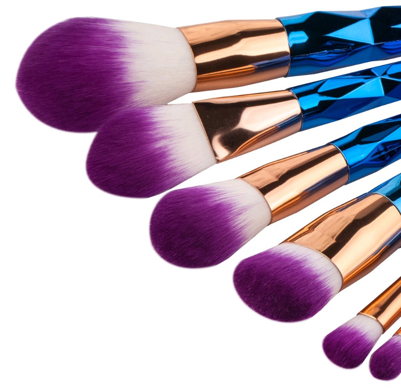 7 Pieces Diamond Makeup Brush Set for Flawless Beauty Application