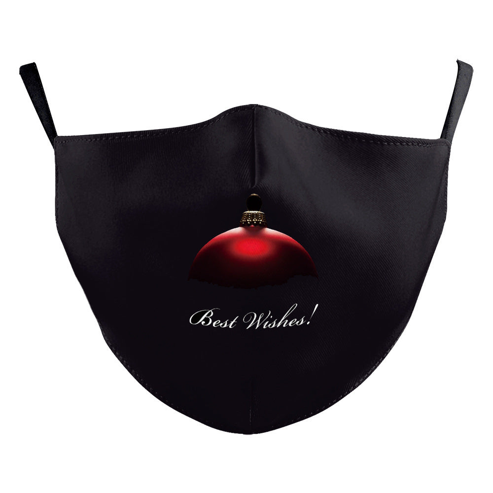 Christmas Red Digital Printing Double-layer Dust Mask