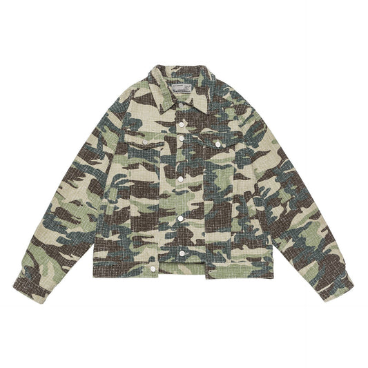 Women Street Retro Style Camouflage Cargo Jacket Coat