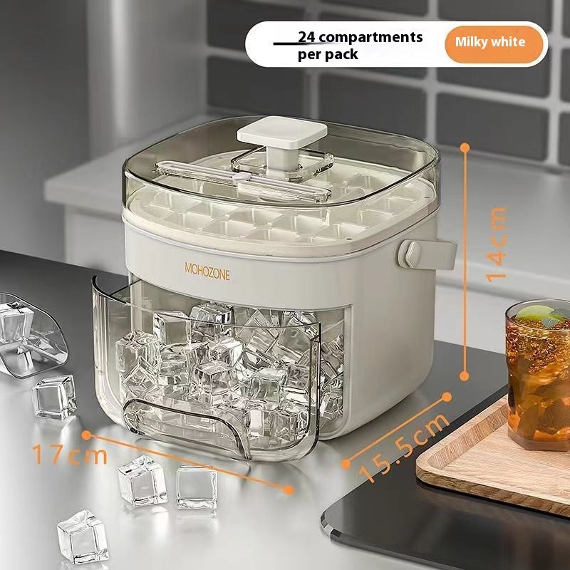 Press-type Portable Ice Tray - Large Capacity Ice Bucket