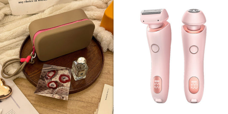 2 In 1 Hair Removal Epilator USB Rechargeable Trimmer Women Body Razor Face Leg Armpit Bikini Hand Pubic Shaver Hair Remover