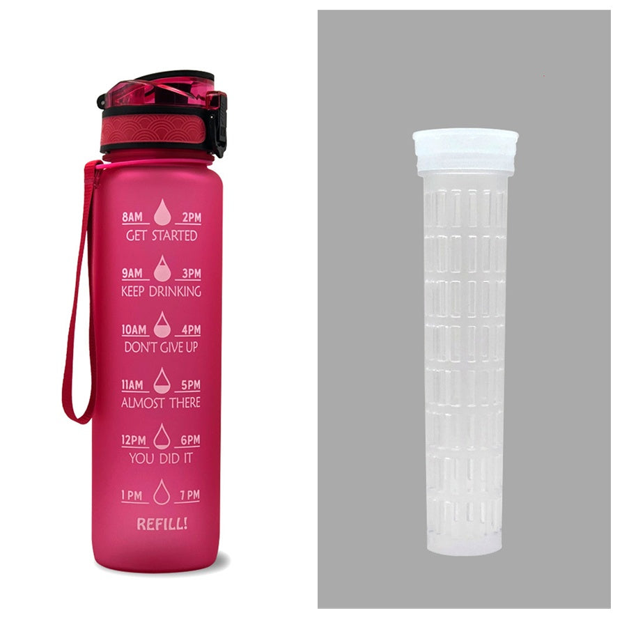 1L Motivational Water Bottle with Time Marker for Hydration Success - Mallora Shop