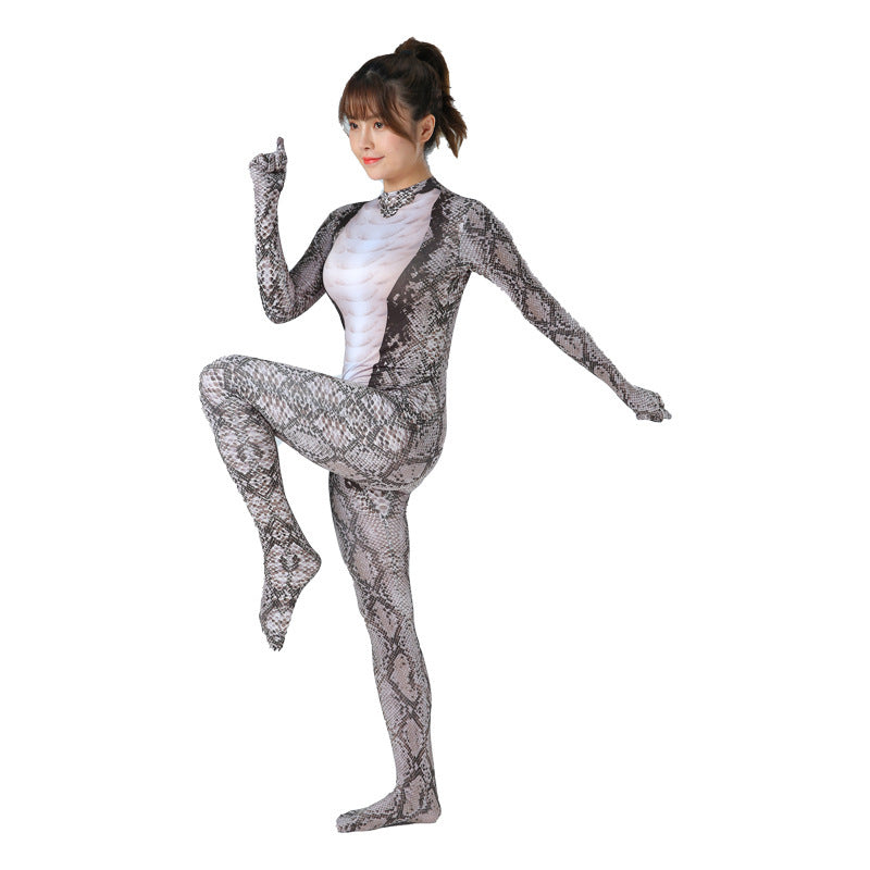 Hongbo Green Python Bodysuit Halloween