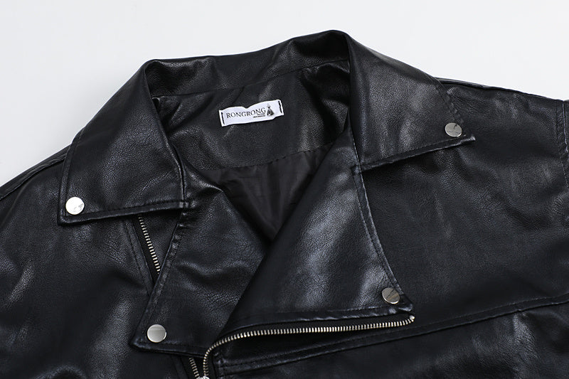 Loose All-match Motorcycle Short Leather Jacket Women's Jacket