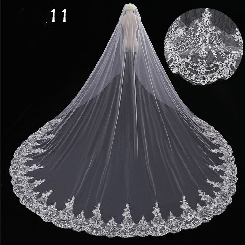 Bridal Wedding Long Tail Luxury Fairy Wedding Veil