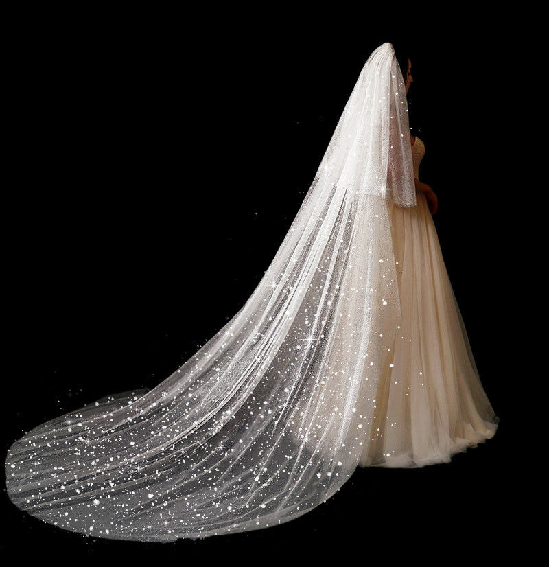 Bridal Wedding Long Tail Luxury Fairy Wedding Veil