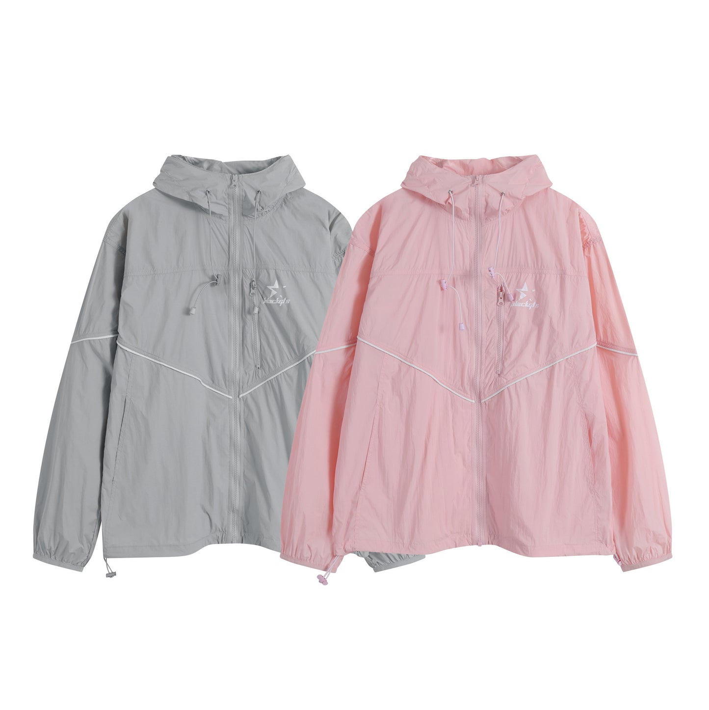 Loose-fitting Lightweight Thin Reflective Stripe Japanese Style Hooded Sun Protection