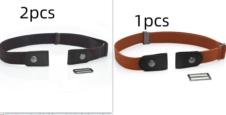 New Slim Elastic Invisible Belt Simple Lazy Belt Fat Elastic Leather