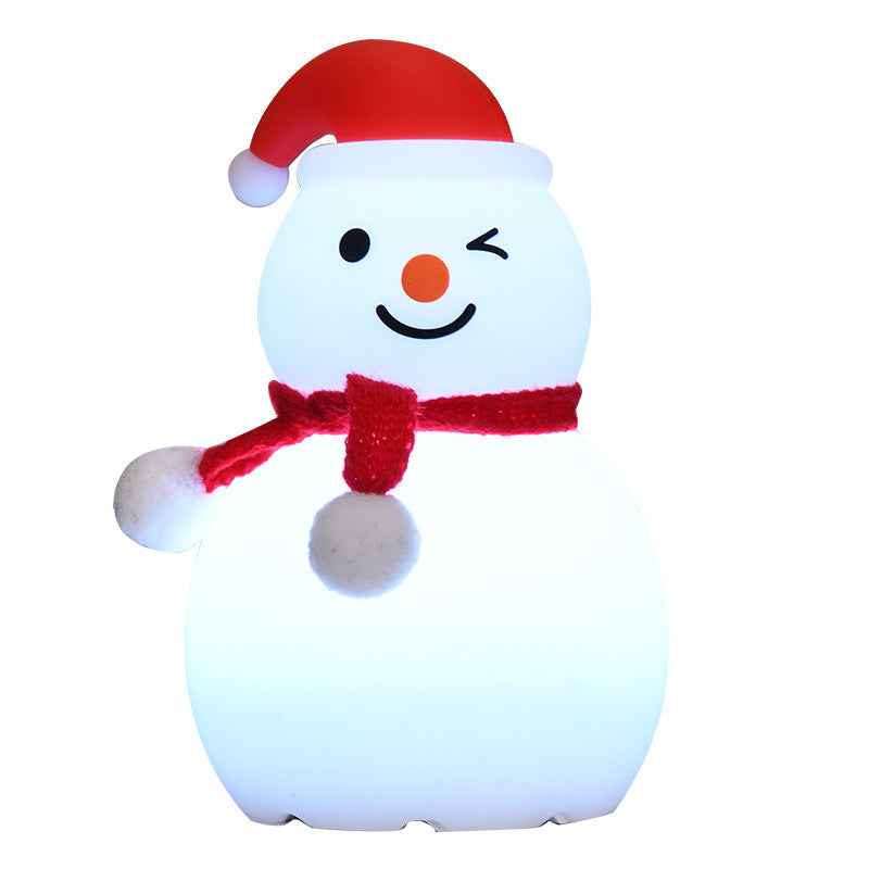 Christmas Snowman Night Light Silicone Bluetooth Audio Small Night Lamp