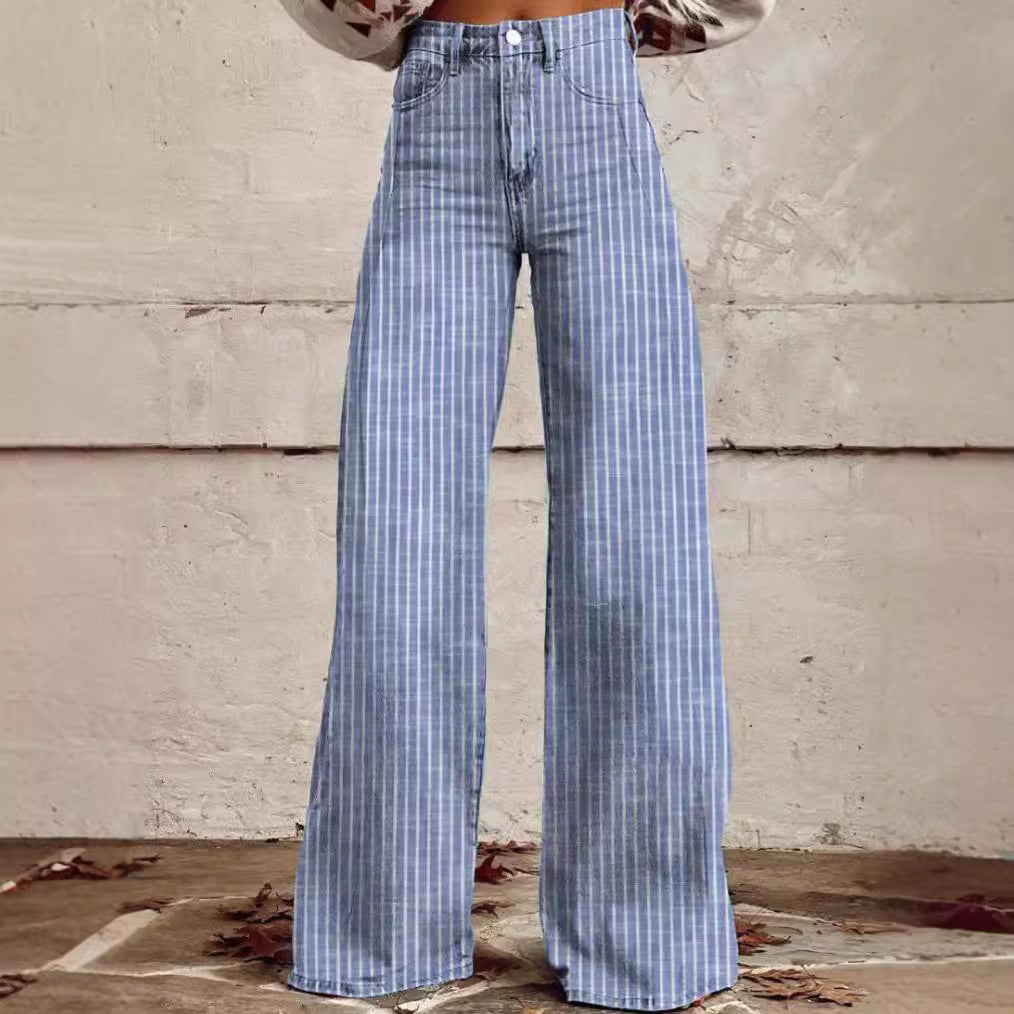 Women's Casual Pants Thin Imitation Jeans Wide Leg