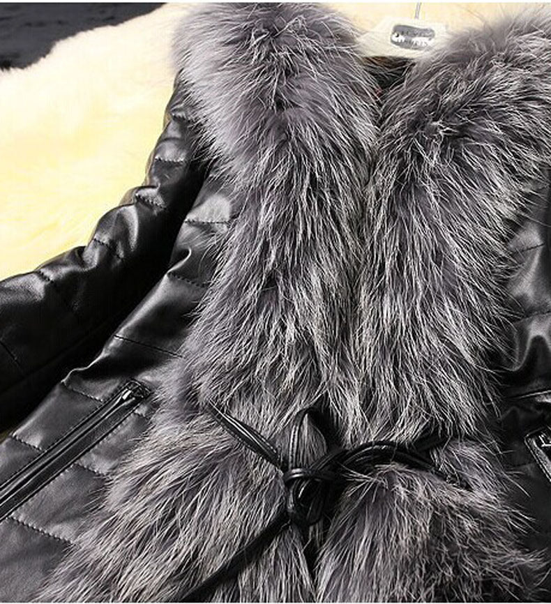 Fur collar coat