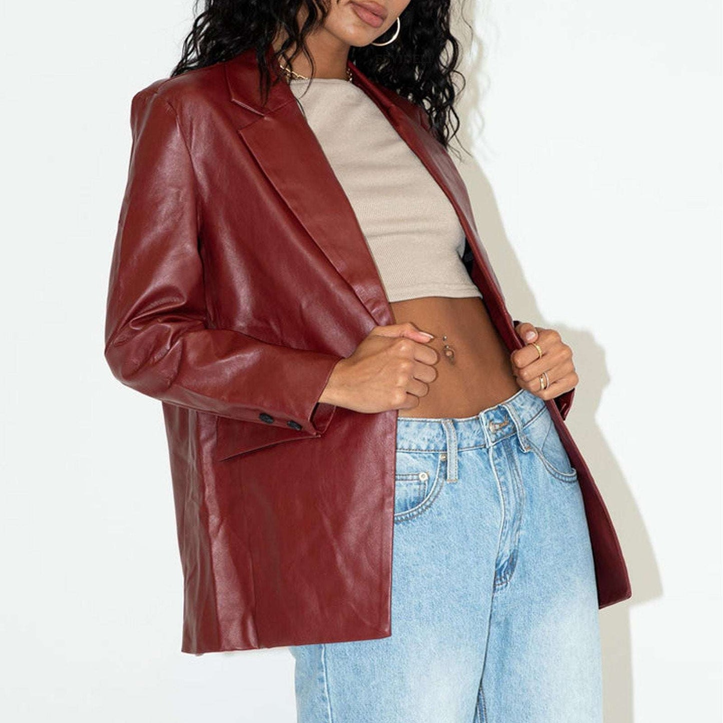 Women's Versatile Casual Warm Leather Jacket