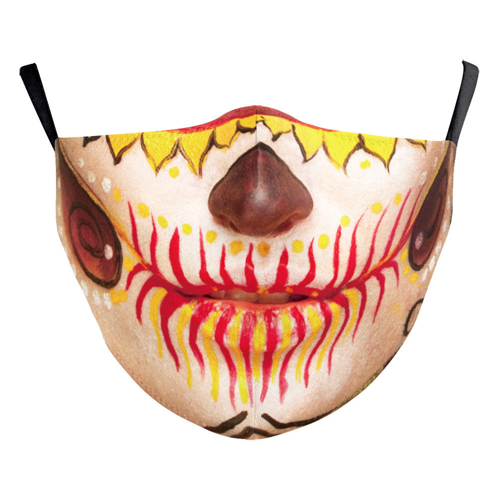 Digital Printing Ghost Face Wansheng Clown Funny Double-layer Dust Mask