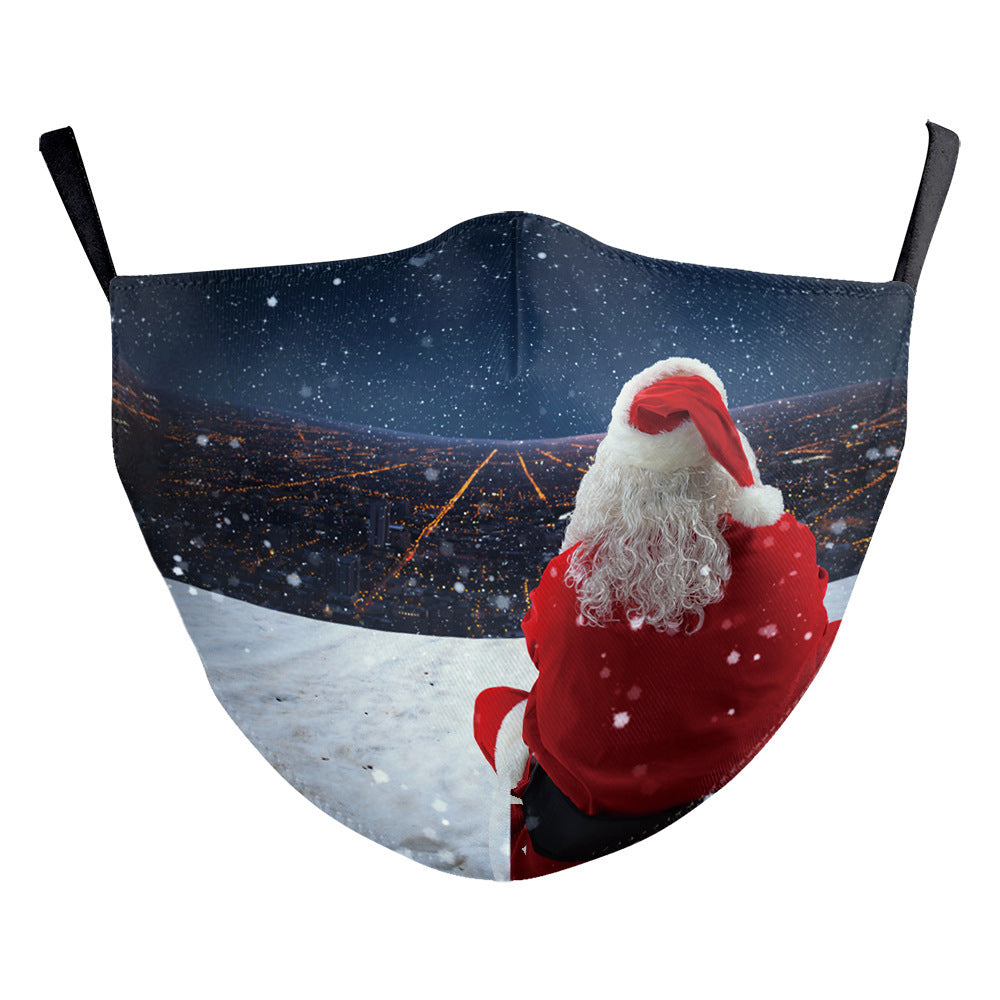 Christmas Red Digital Printing Double-layer Dust Mask