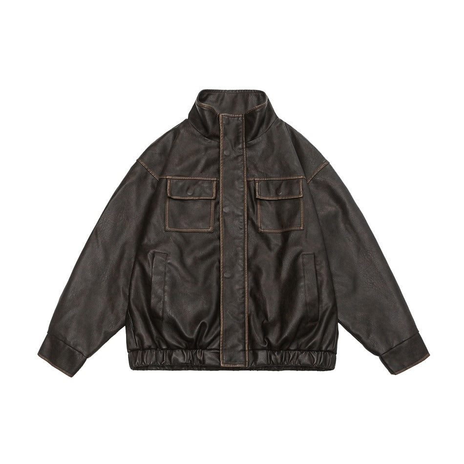 American Retro Biker's Leather Loose