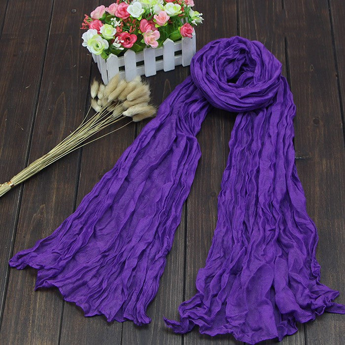 Bali Pure Cotton Yarn Fold Scarf Children Candy Color Autumn