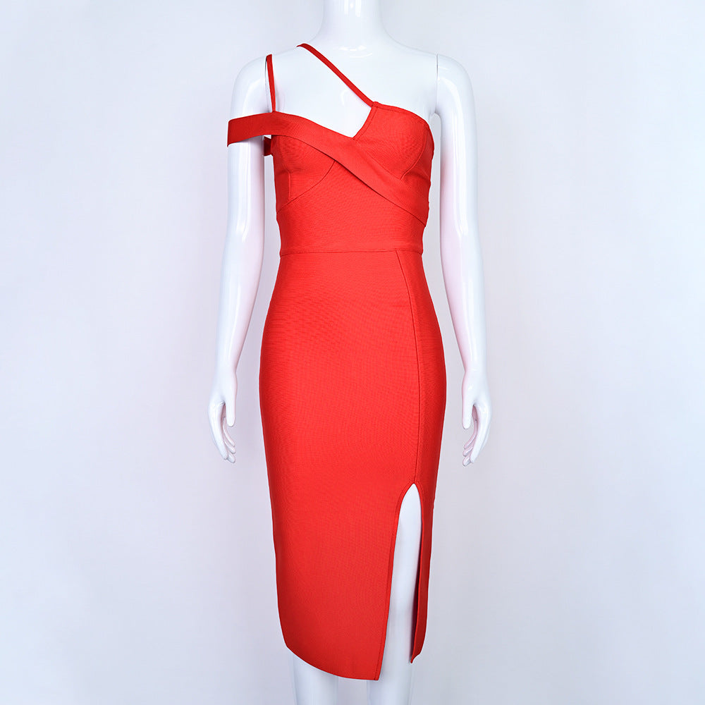 Red Bandage Tight Elastic Dress