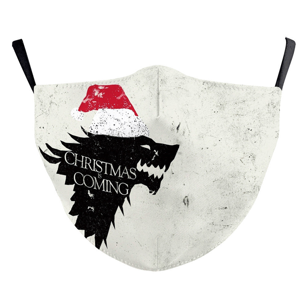 Christmas Tree Digital Printing Double Layer Dustproof Mask