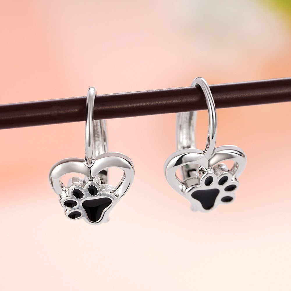 Love Cat's Paw Earrings Female Dripping Cute