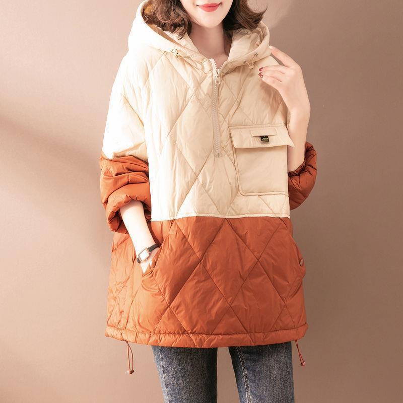 Women Light Thin Loose Warm Hooded Cotton Coat