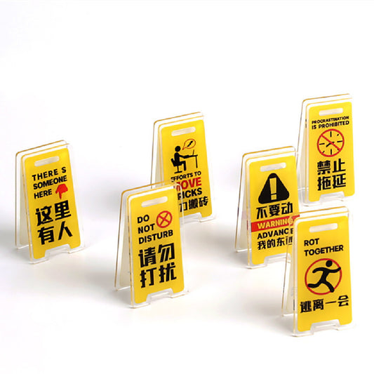 Creative Acrylic Warning Sign Clip Ins Style