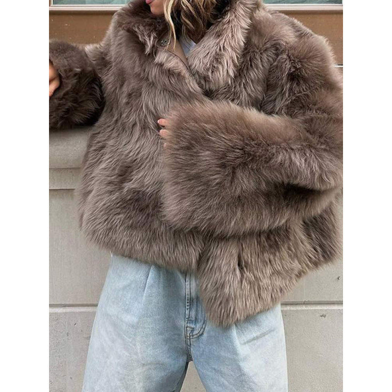 Plush Fur Coat Fashion Casual And Comfortable Eye-catching Warm