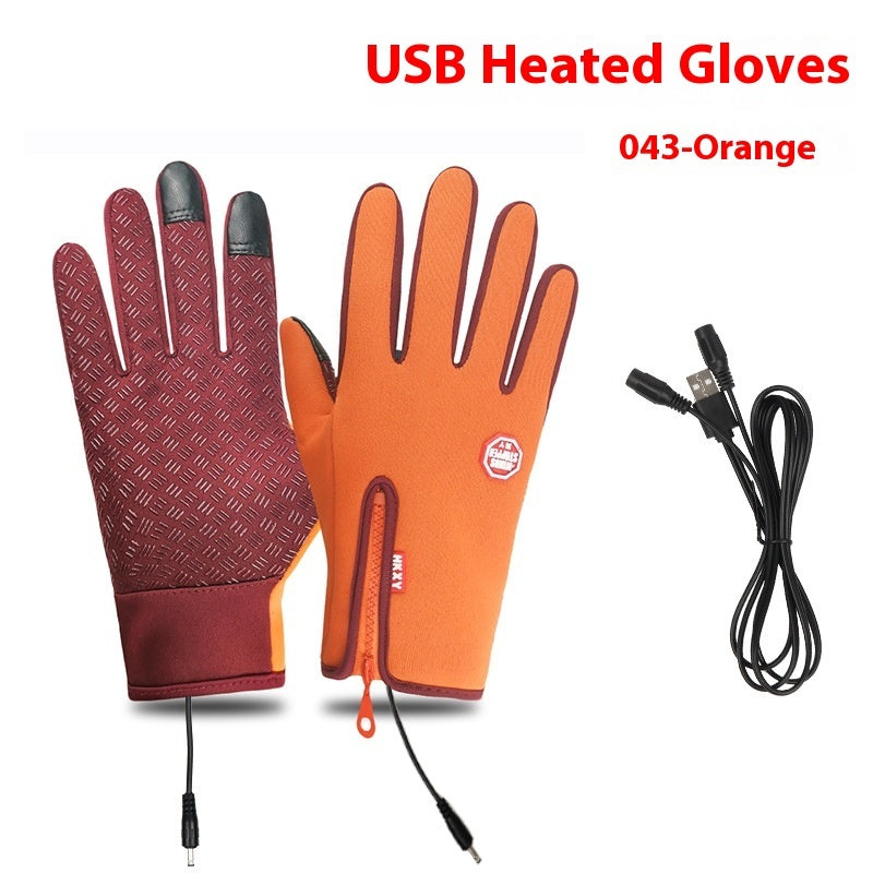 USB Electric Heating Heating Gloves Winter Outdoors Sports Skiing Warm Waterproof Non-slip