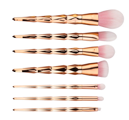 7 Pieces Diamond Makeup Brush Set for Flawless Beauty Application