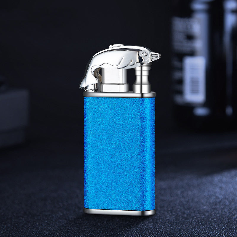 Creative Blue Flame Lighter with Dolphin & Dragon Design