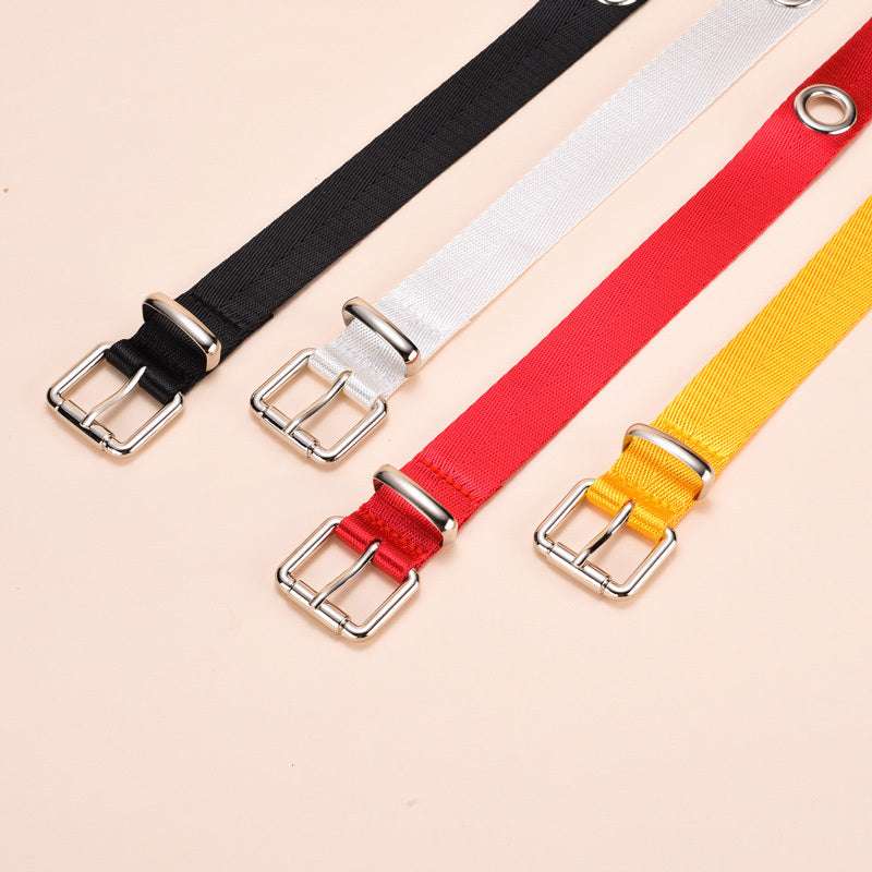 Ladies Fashion Pin Buckle Multicolor Woven Belt