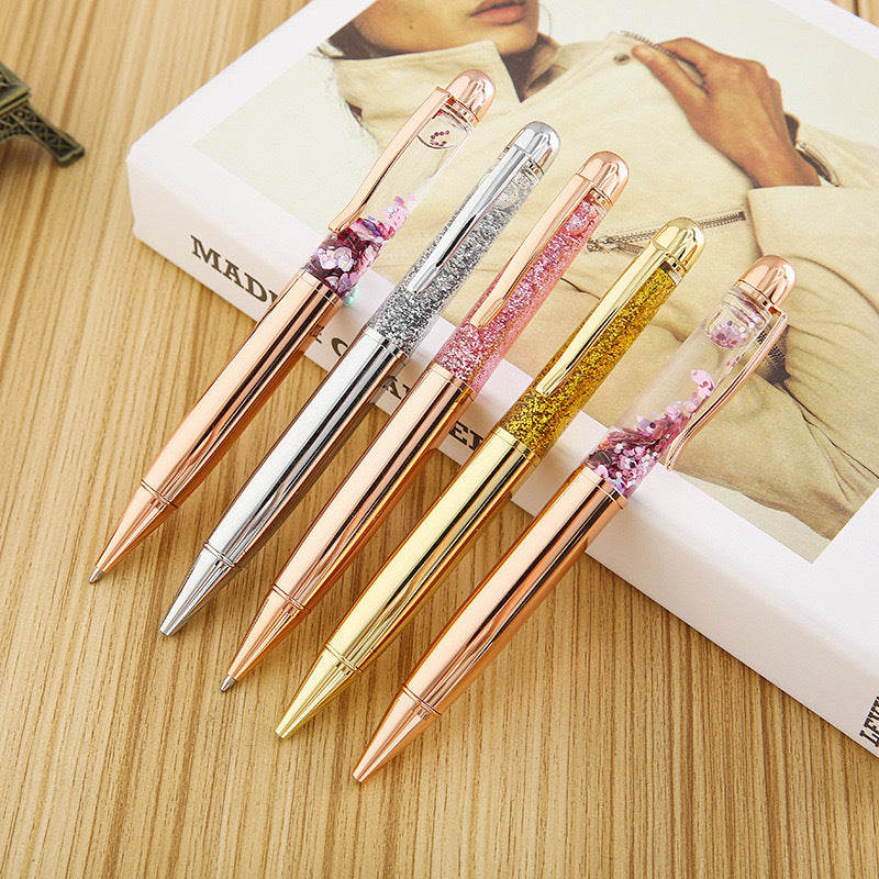 Stationery Large Fat Rose Gold Liquid Ball Pen