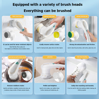 Multifunctional Electric Handheld Kitchen Dishwashing Brush