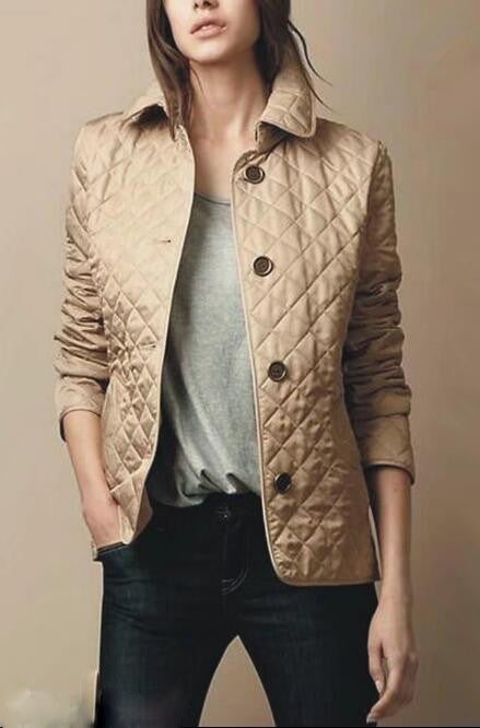 Women Elegant Lapel Cotton-padded Jacket