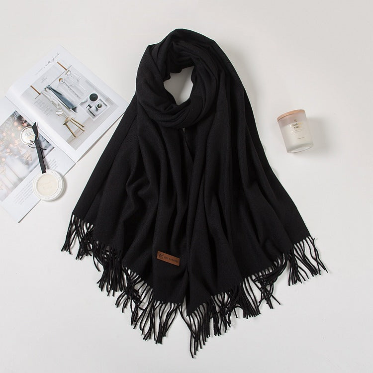 Fashion Cashmere Dual-use Shawl Warm Scarf