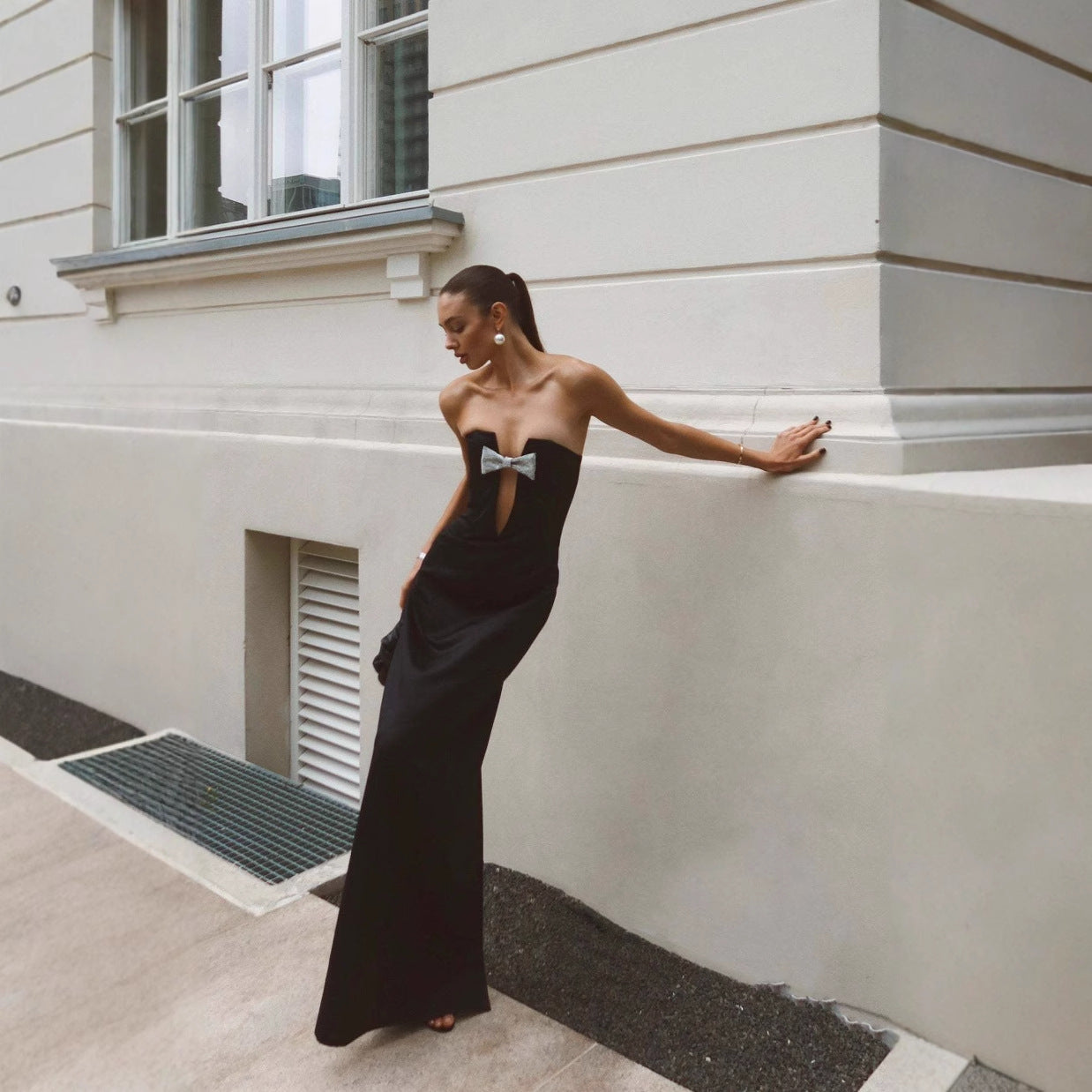 Off-shoulder Backless Super Deep V Bandeau Slim-fit Party Dress