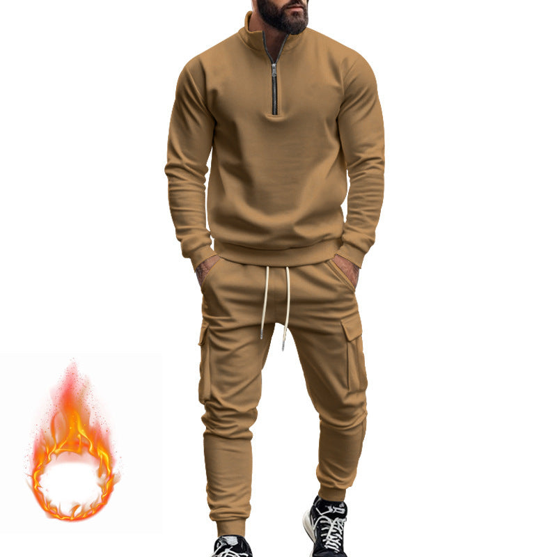 American Men's Casual Fleece-lined Thermal Zipper