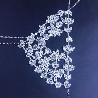 Fashion Half Face Rhinestone Mask - Elevate Your Style with Sparkling Details