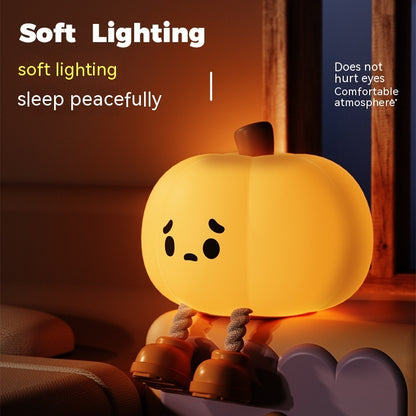 Cute Pumpkin Night Light - Soft Silicone Lamp