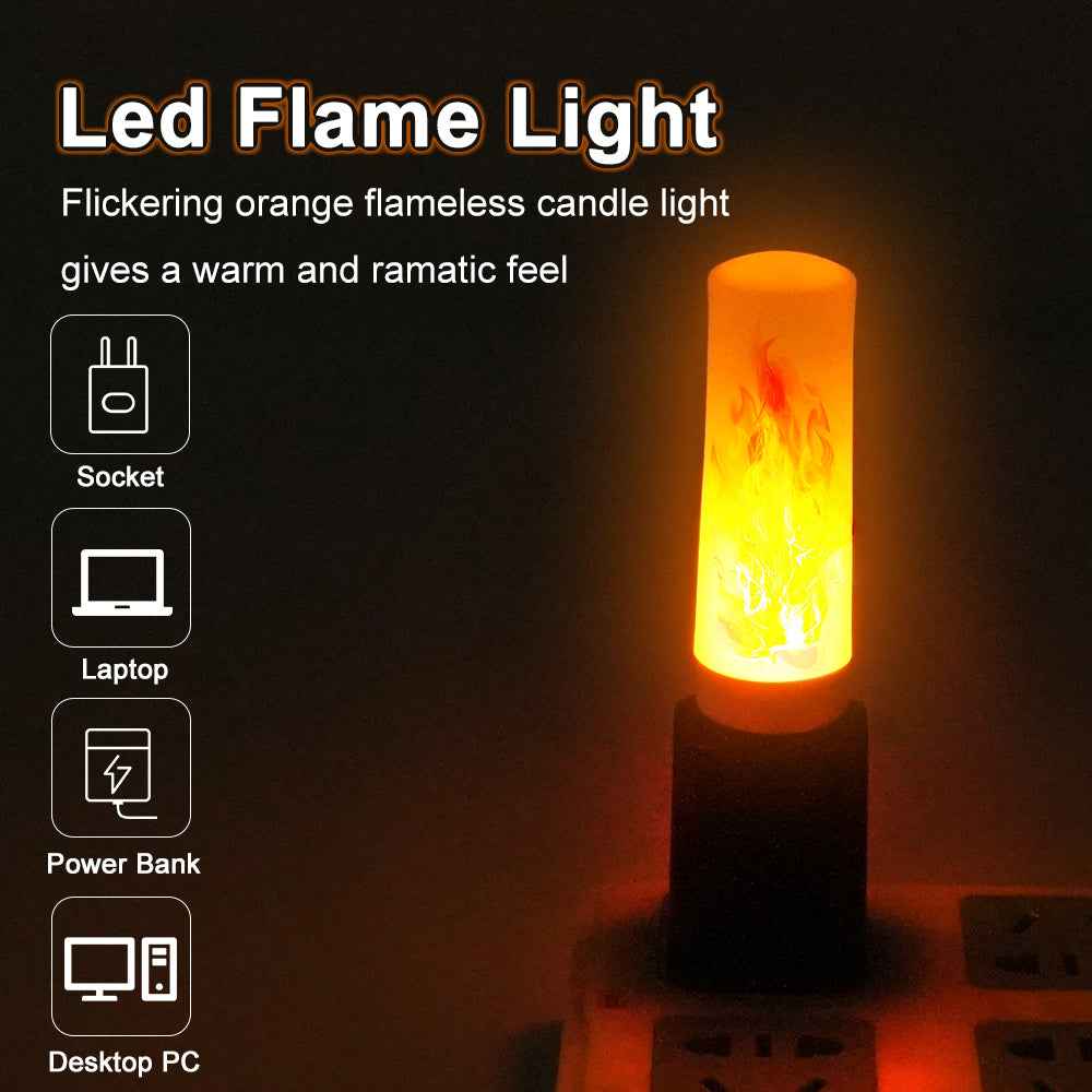 USB Atmosphere Light - LED Flame Effect Portable Night Lamp - Mallora Shop