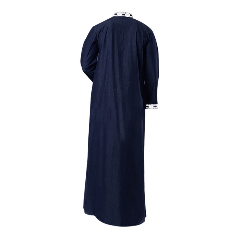 Muslim Long Sleeved Solid Color Casual Robe