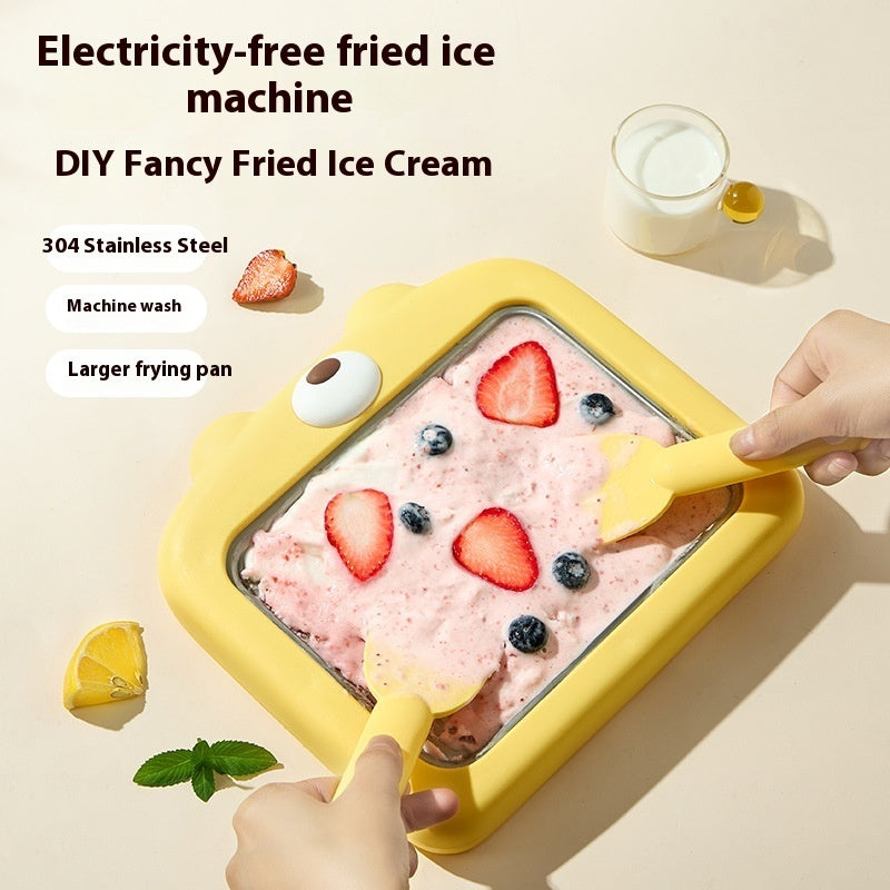Fried Ice Machine - Homemade Fruit Ice Cream & Fried Yogurt Maker