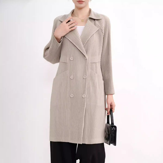 Women's Commuter Solid Color Suit Coat Mid-length