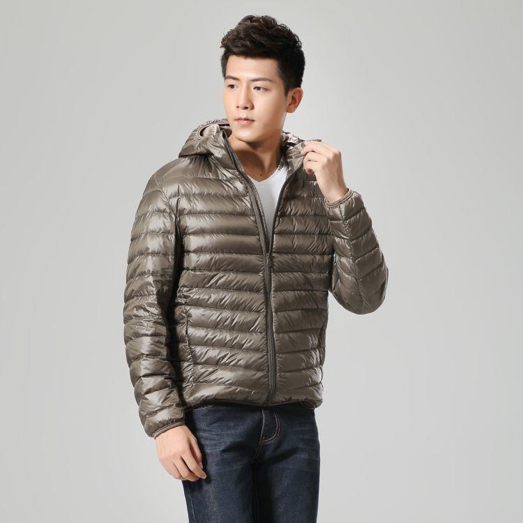 Men's Short Plus Size Lightweight Feather Jacket