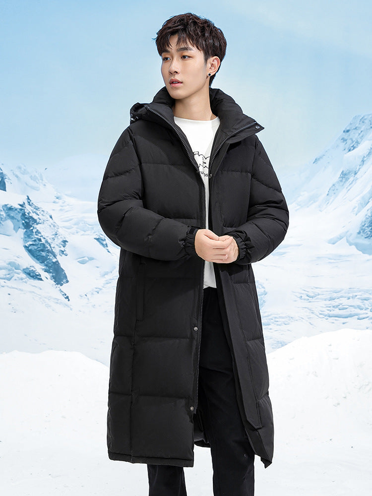 Overknee Long White Duck Down Jacket Men's Thickened Coat