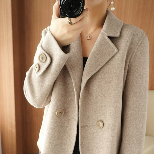 Women's Polyester Woolen Short Coat Suit Coat