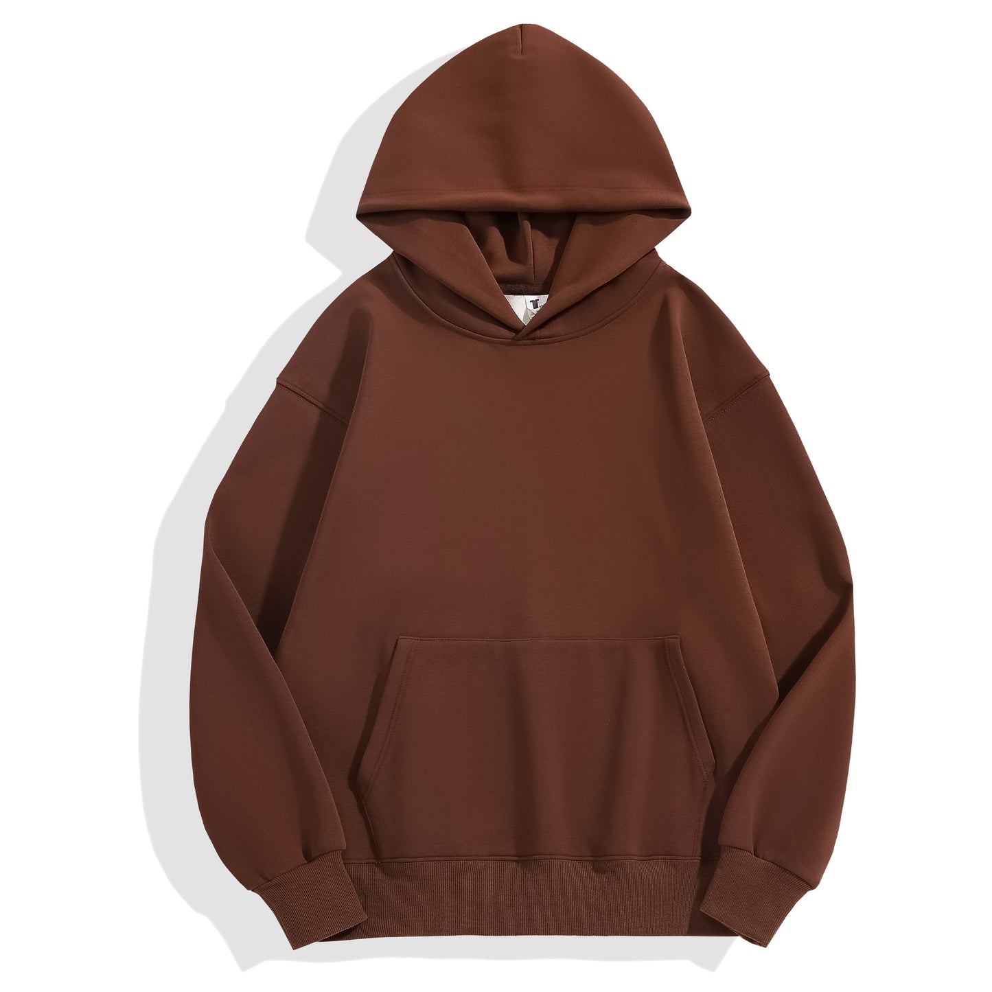 Retro Heavy 480g Polar Fleece Hooded Pullover Men's Solid Color Simple Loose Fashion Brand Couple Sweater