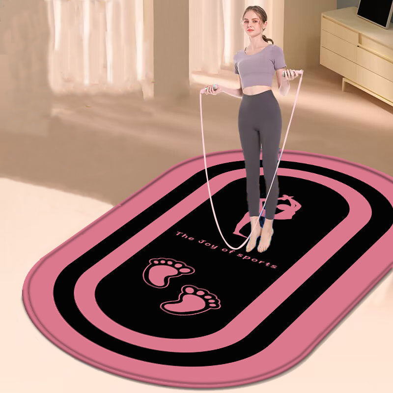 Oval Home Indoor Silent Anti-slip Fitness Thickened Skipping Rope Shock Pad Yoga Mat