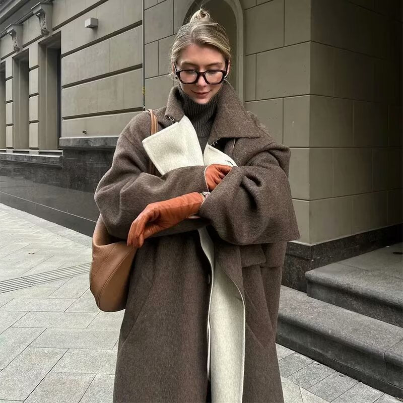 Women Long Style Woolen Coat