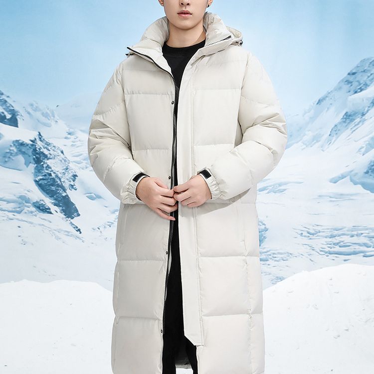 Overknee Long White Duck Down Jacket Men's Thickened Coat